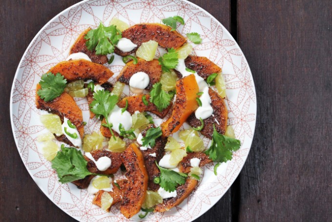 Roasted Butternut Squash with Sweet Spices, Chile and Lime