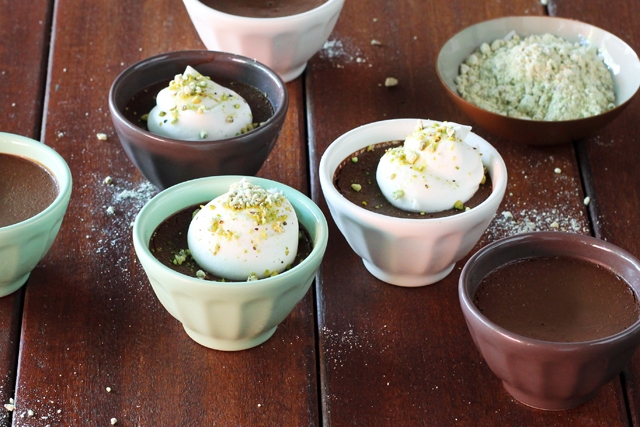 Chocolate Pistachio Pots de Creme