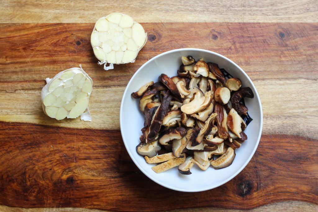 Dried Shiitakes and Garlic