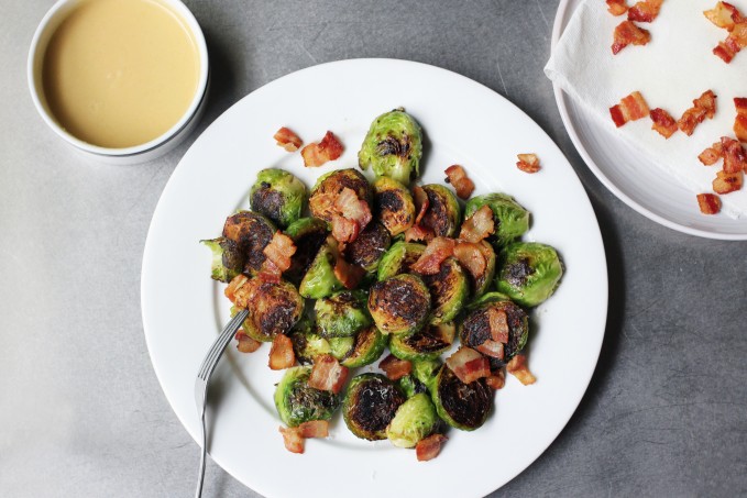 Brussels Sprouts with Bacon and Miso-Mustard