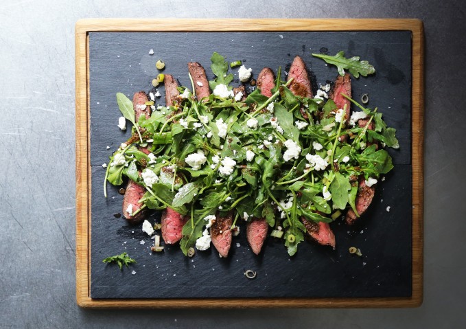 Flank Steak Salad with Feta and Arugula