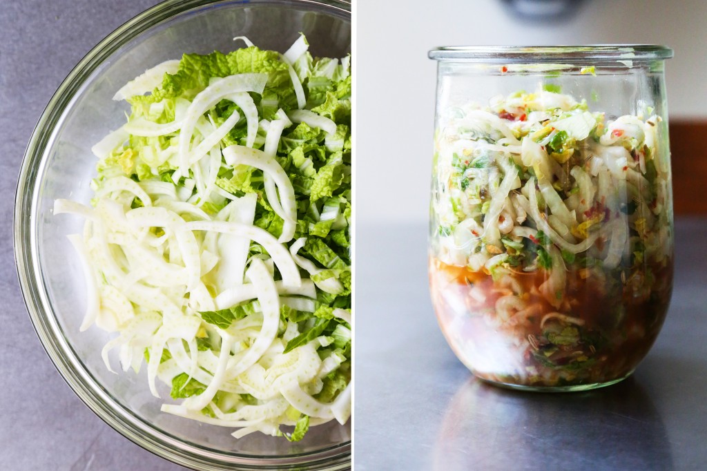 Quick Fennel and Cabbage Kimchi