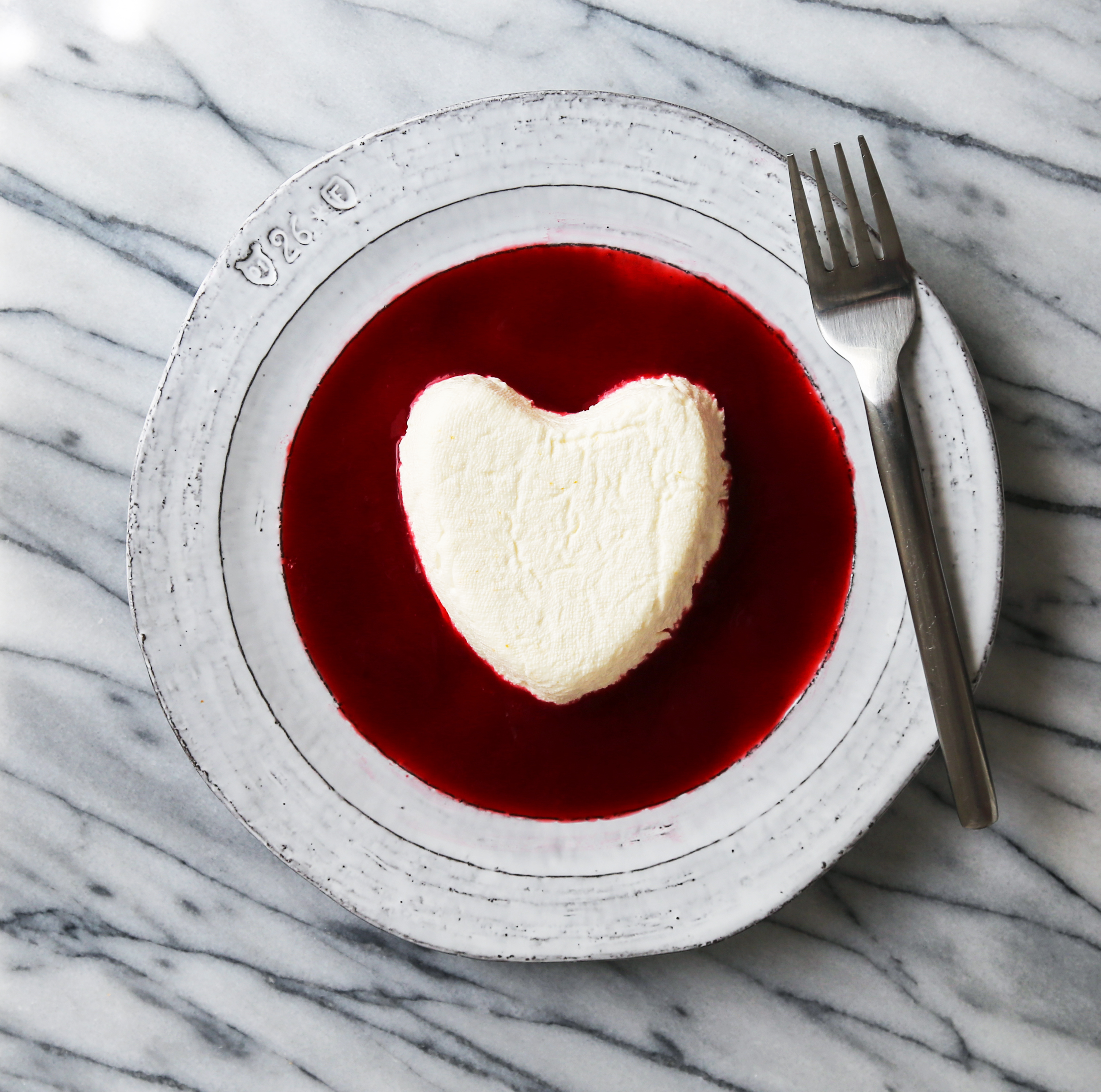 Meyer Lemon Coeur à la Crème with Raspberry Sauce