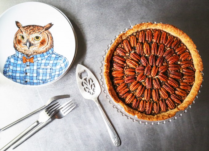 Rye Pecan Pie with Plate