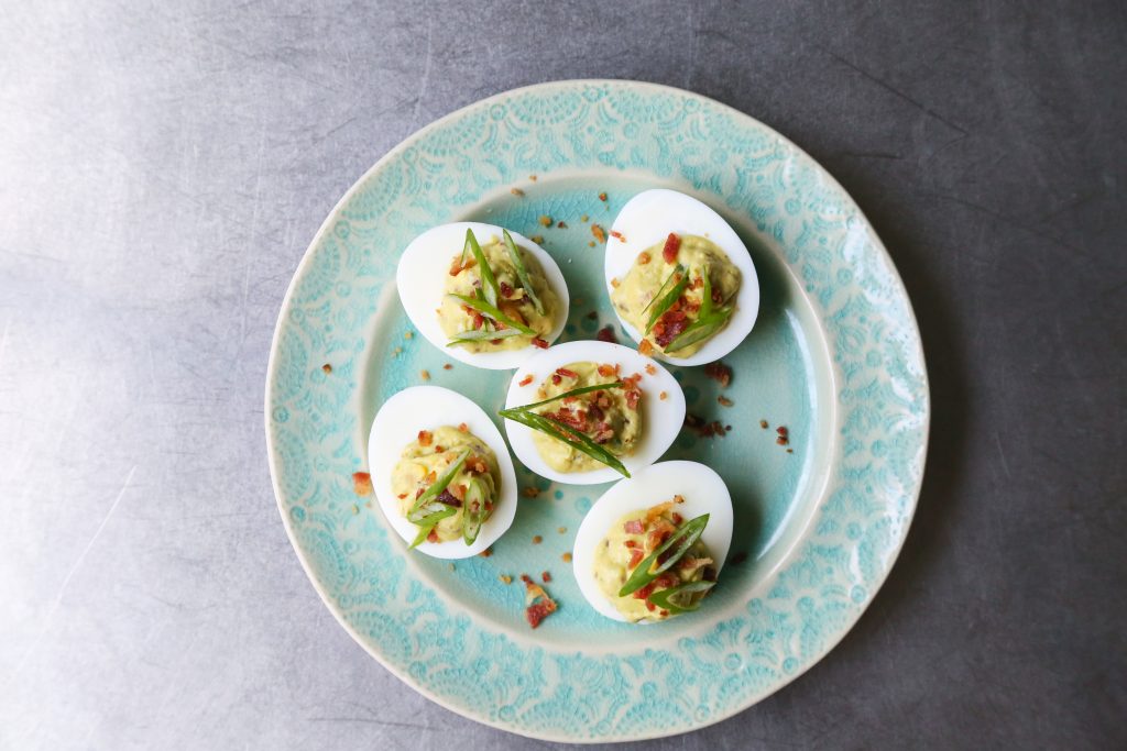 Bacon Avocado Deviled Eggs