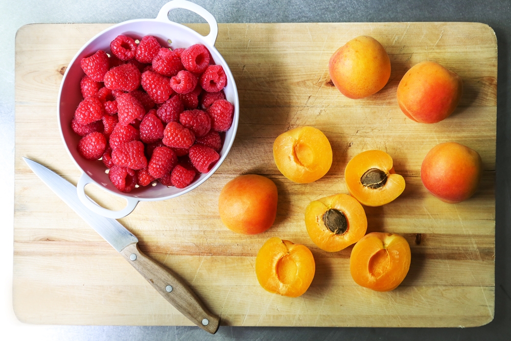 Raspberries and Apricots