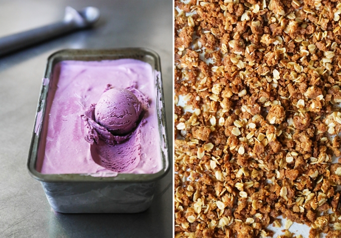 Blueberry Ice Cream Scoop and Crumble