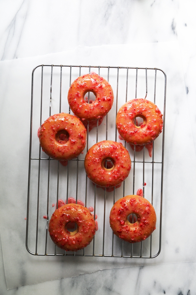 Strawberry Buttermilk Doughnuts