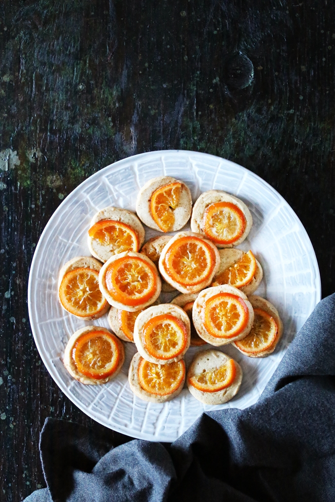 5 Spice Shortbread with Candied Clementine