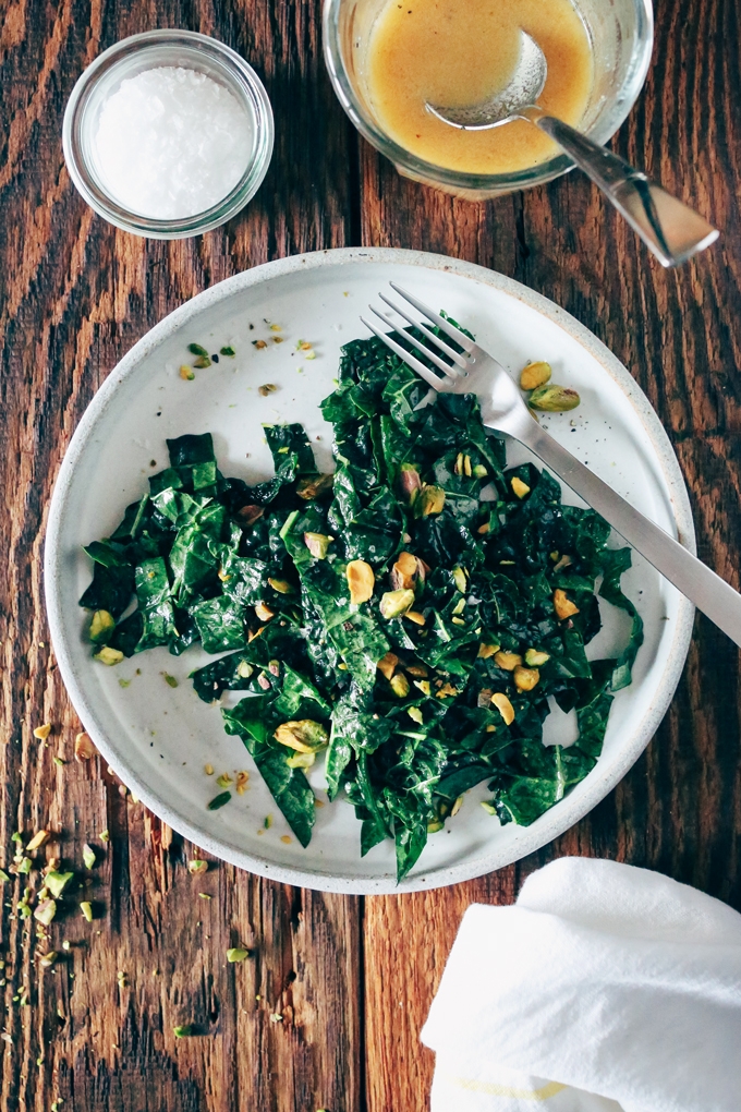 Kale Salad with Miso Lemon Vinaigrette