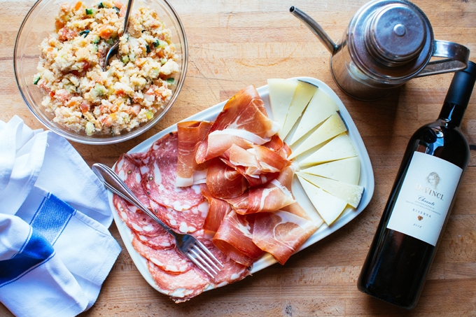Panzanella, Cured Meats and Cheese