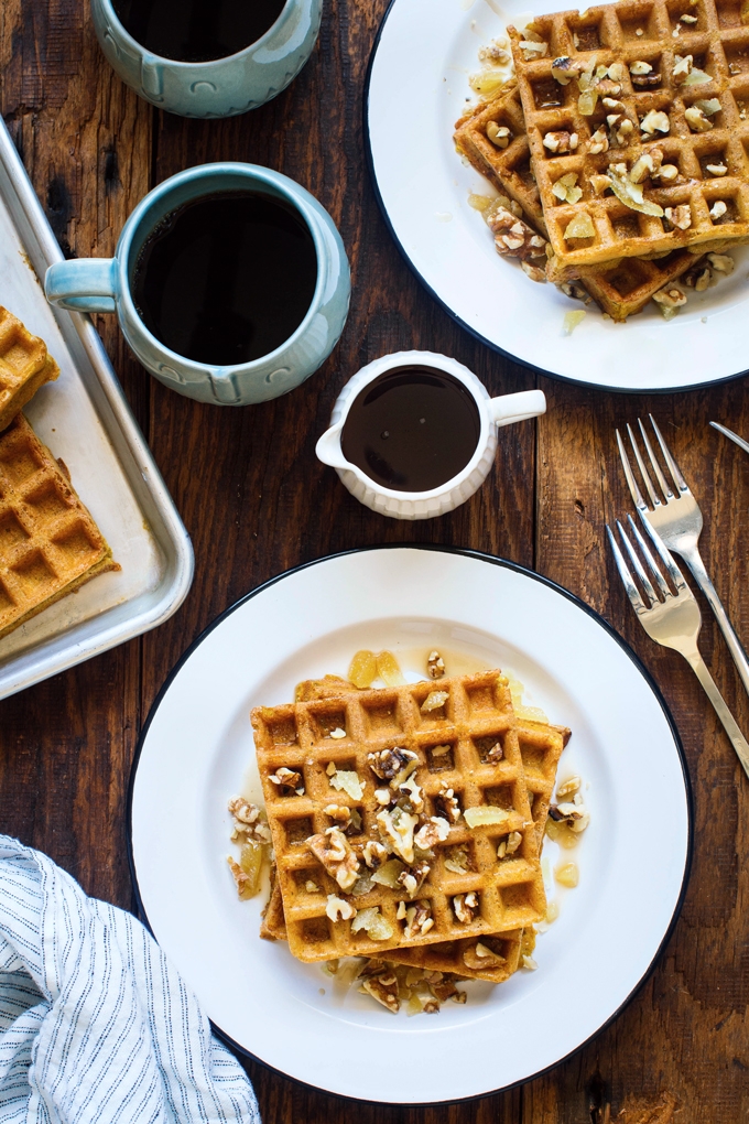 Yeasted Pumpkin Waffles