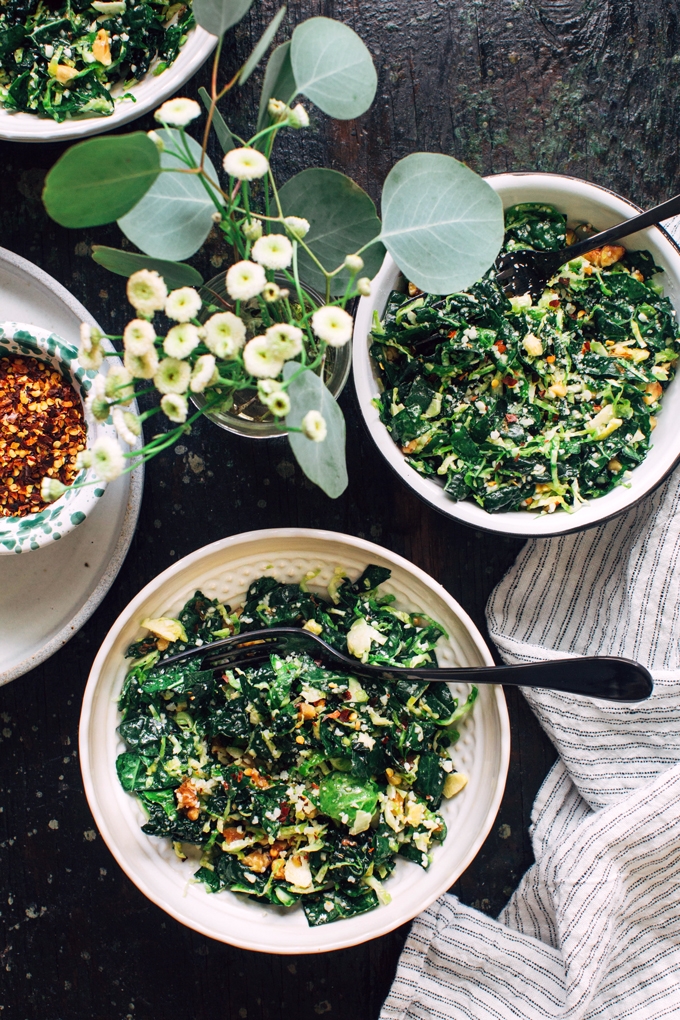 Kale and Brussels Sprout Salad