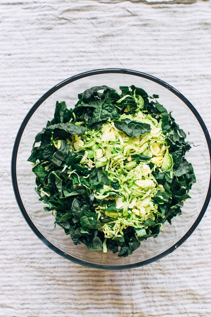 Shredded Kale and Brussels Sprouts