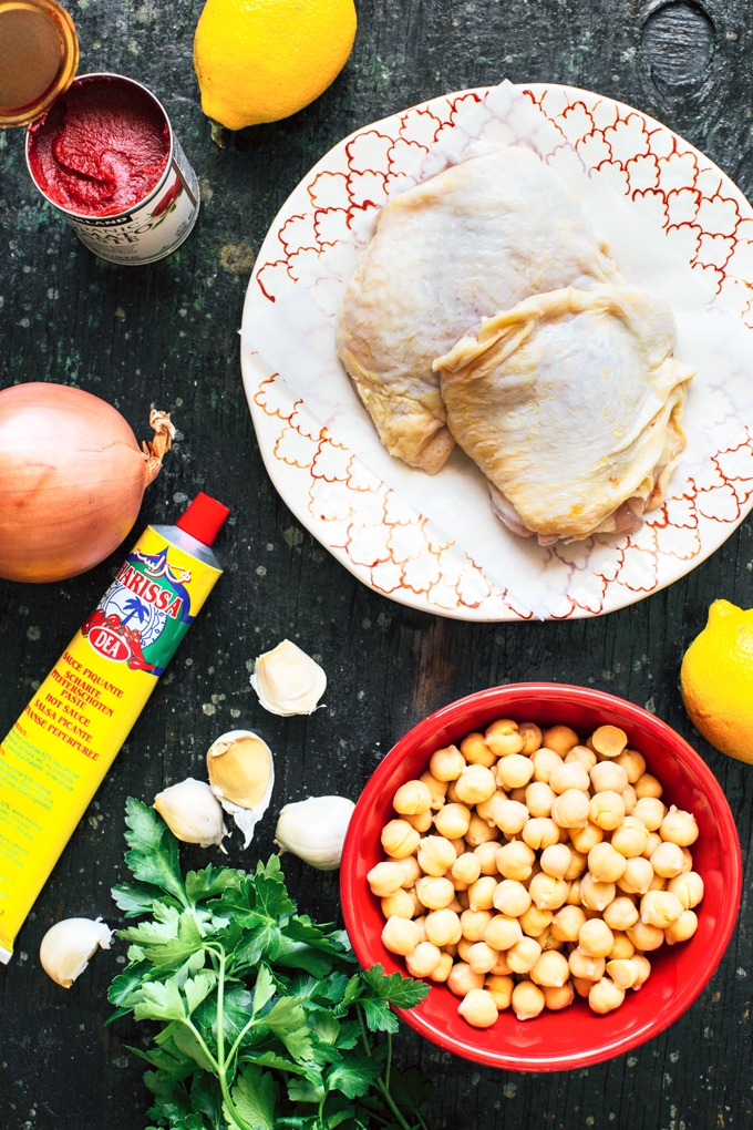 Pan-Seared Chicken with H arissa Chickpeas Ingredients