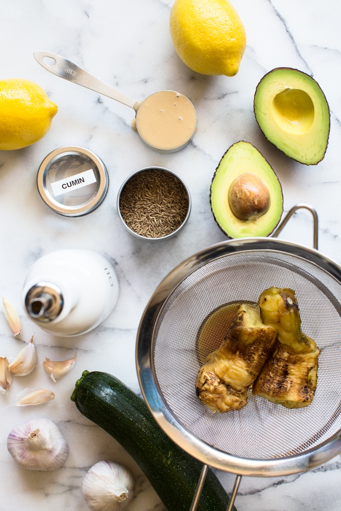 Charred Zucchini Baba Ganoush Ingredients