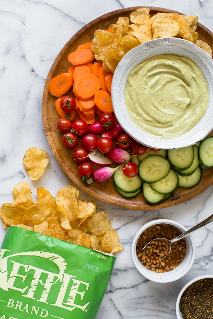 Charred Zucchini Baba Ganoush + Kettle Chips