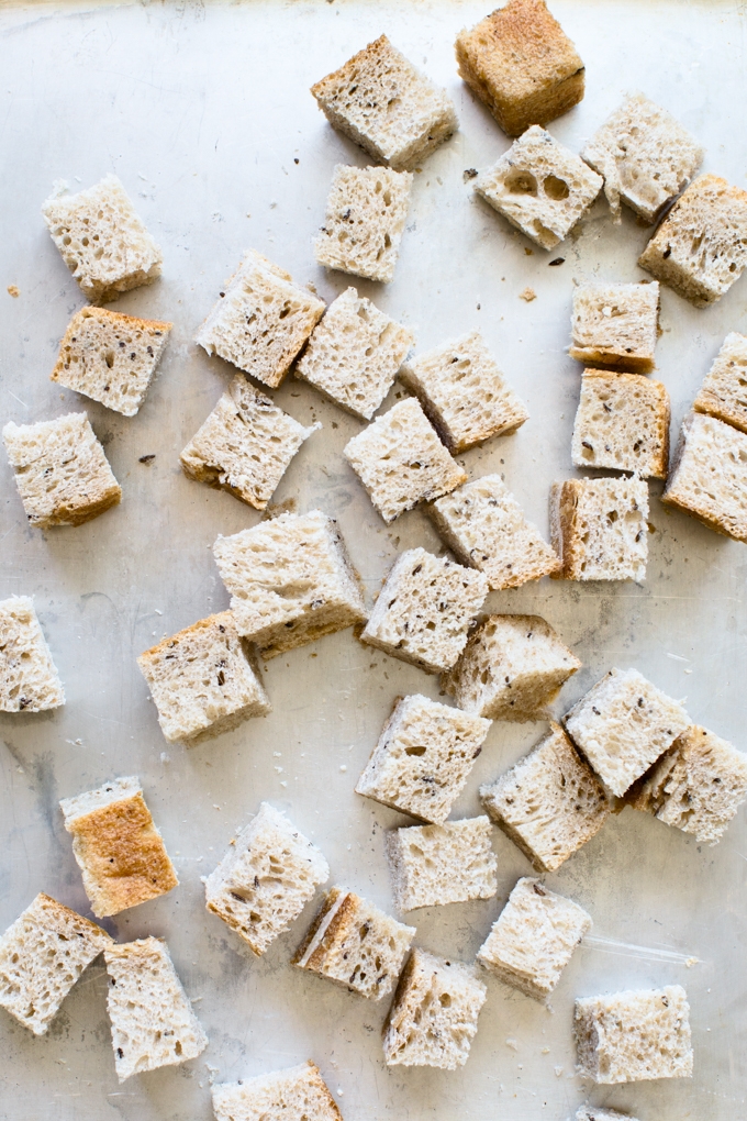 Cubed Rye Bread