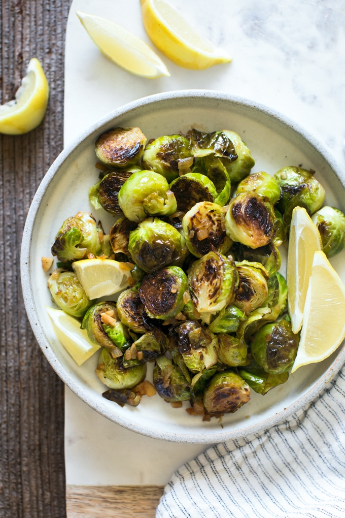 Lemon Pan-Seared Brussels Sprouts