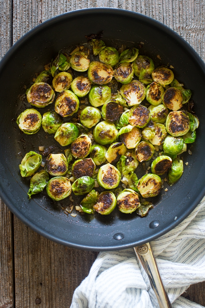 Lemon Pan-Seared Brussels Sprouts