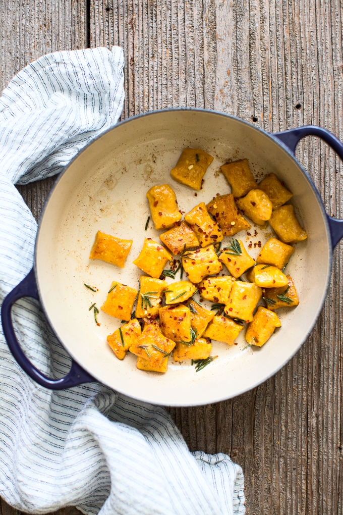 Pumpkin Ricotta Gnocchi with Rosemary Brown Butter Sauce