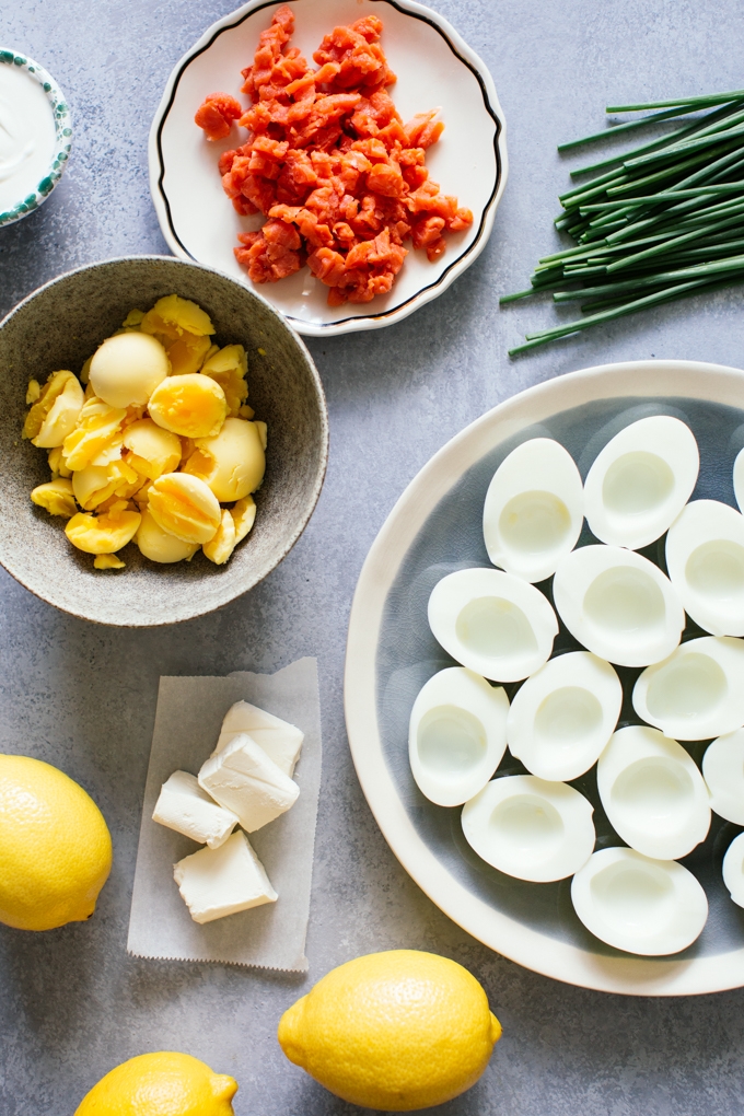 Smoked Salmon Deviled Eggs Ingredients