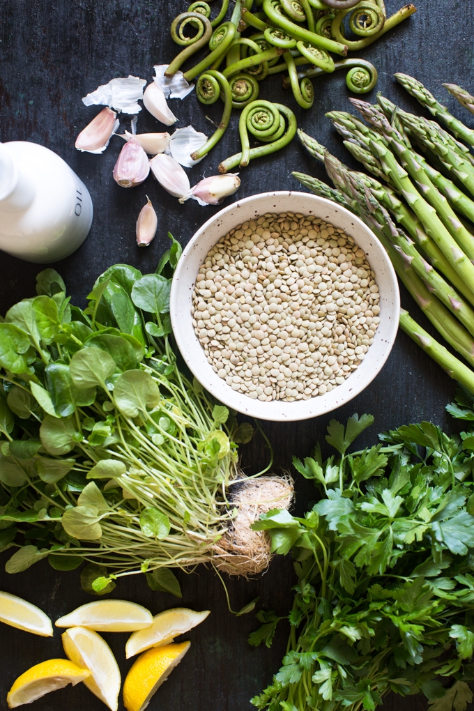 Spring Lentil Salad Ingredients