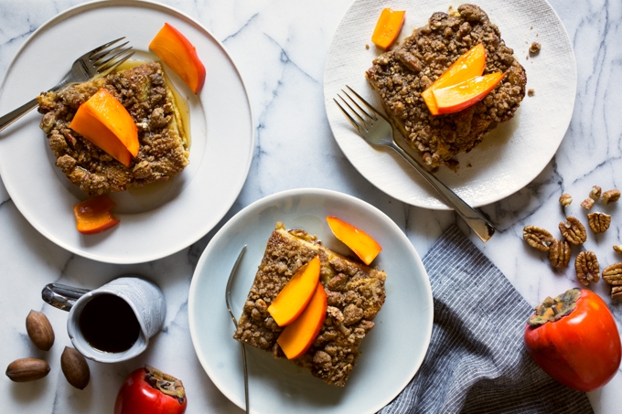 Breakfast Bread Pudding with Pecan Crumble Topping