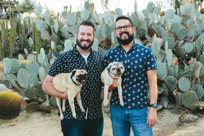 Brandon and Jorge with Pugs