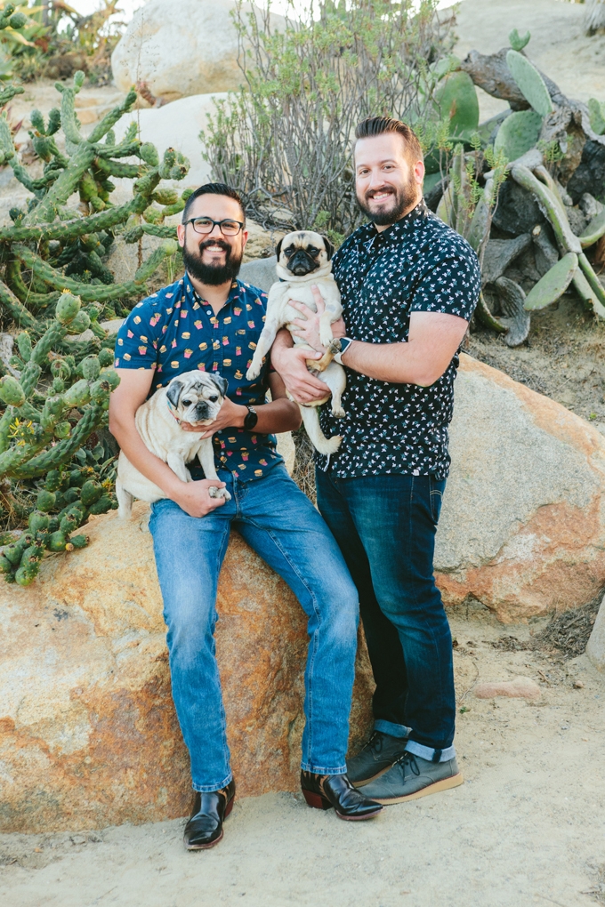 Brandon and Jorge with Pugs