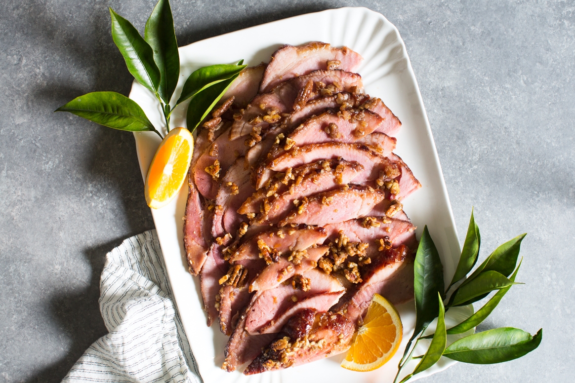 Orange, Bourbon and Pecan Glazed Ham Recipe