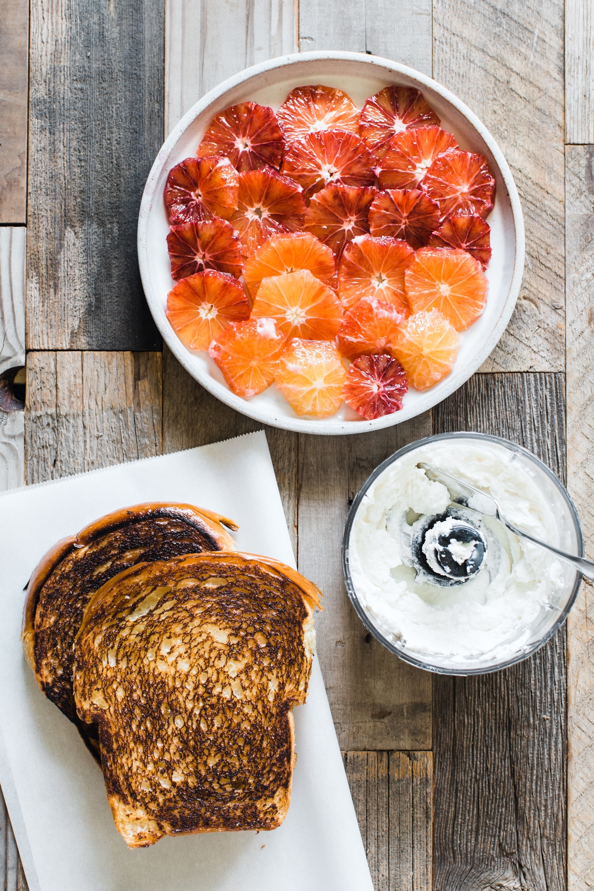 Making Blood Orange Ricotta Toast