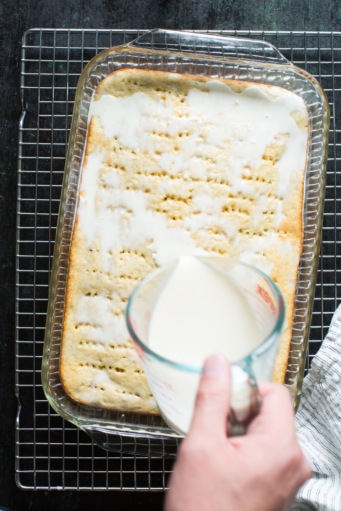 Soaking the Tres Leches Cake