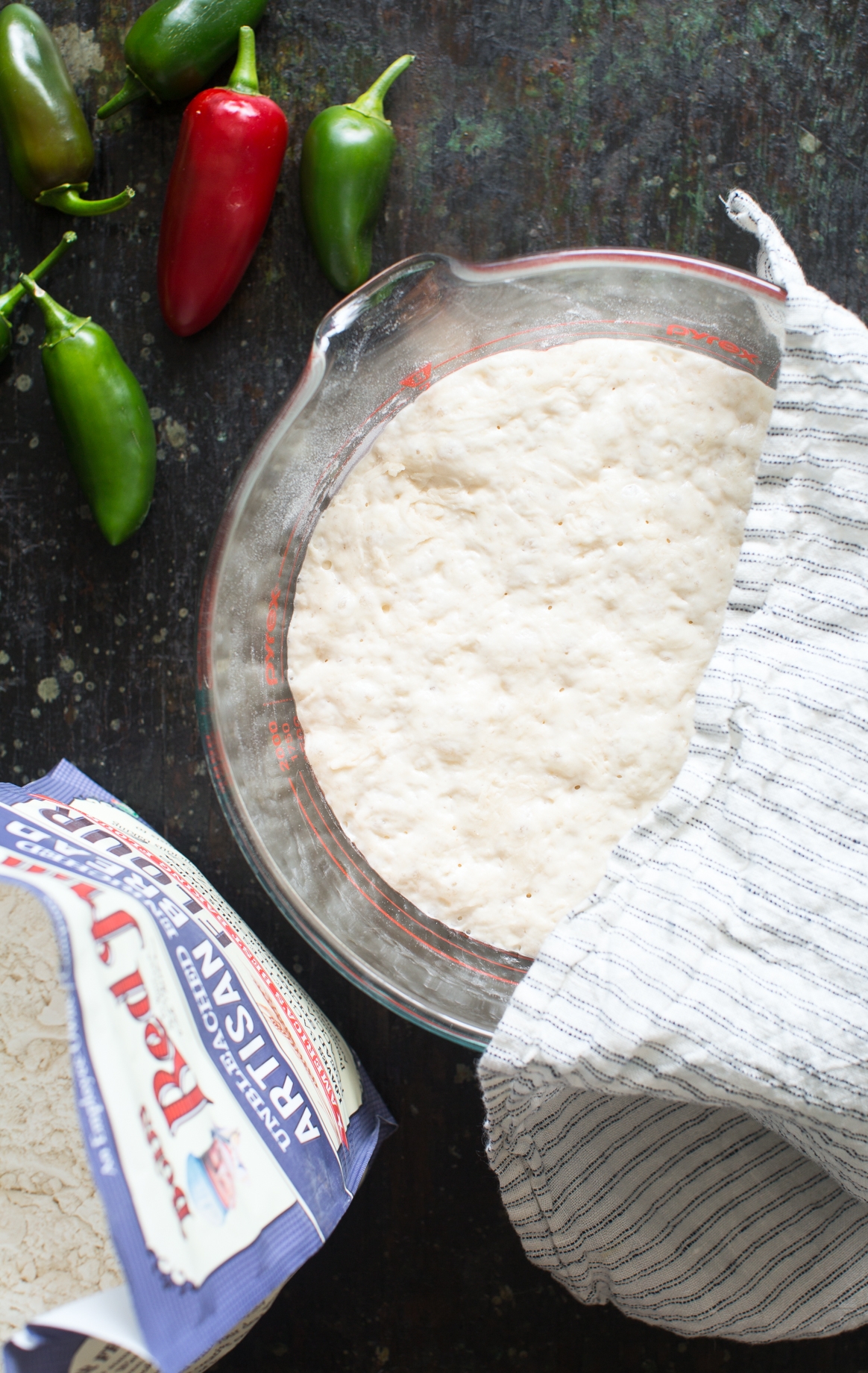 Making Cheddar Jalapeno No Knead Bread