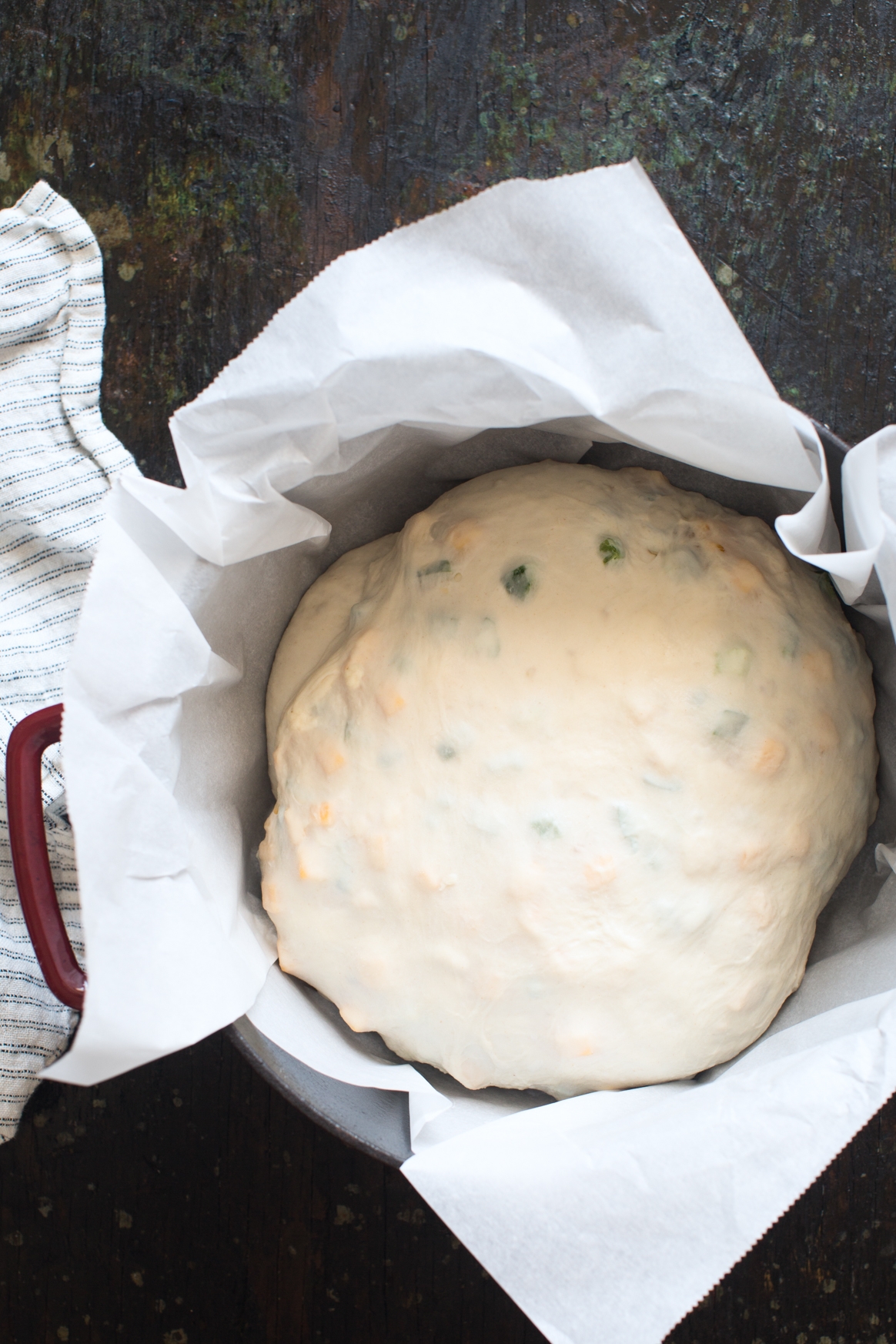 Cheddar Jalapeno No Knead Bread Dough