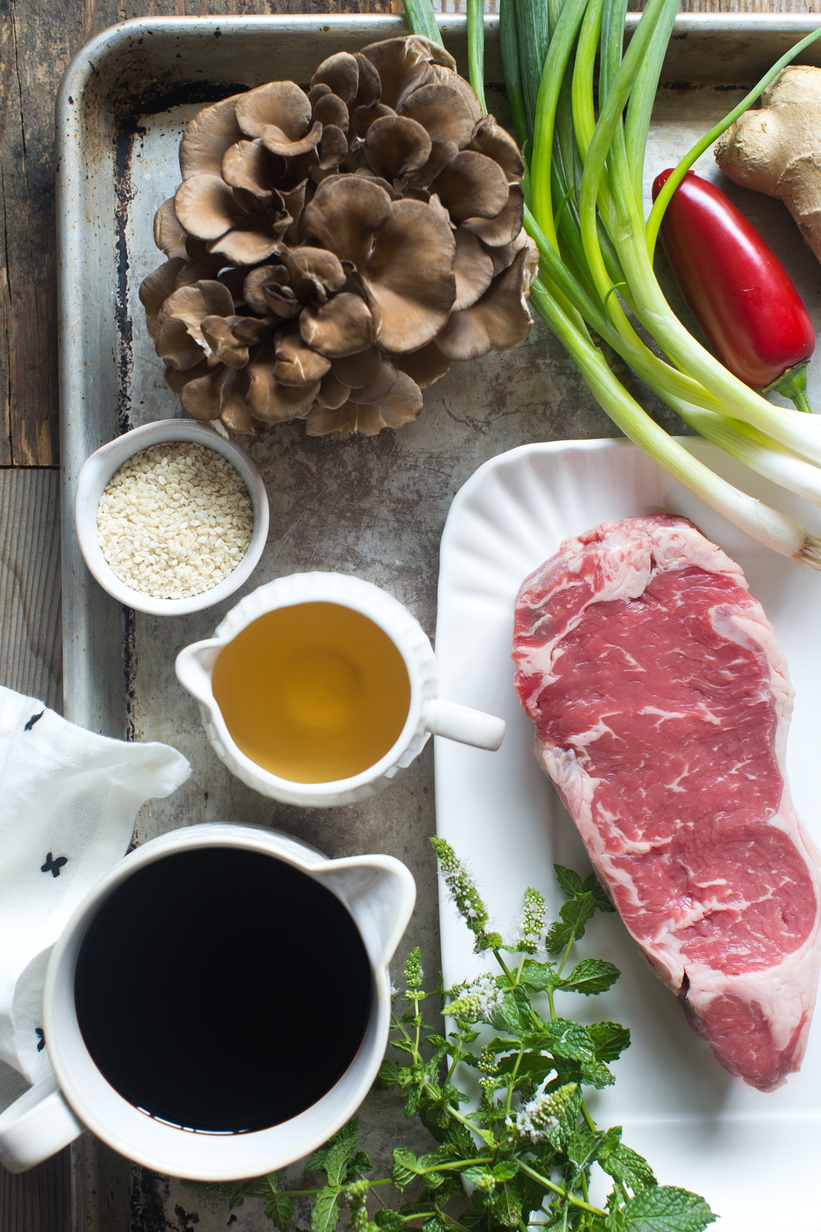 Grilled Steak & Mushroom Salad Ingredients