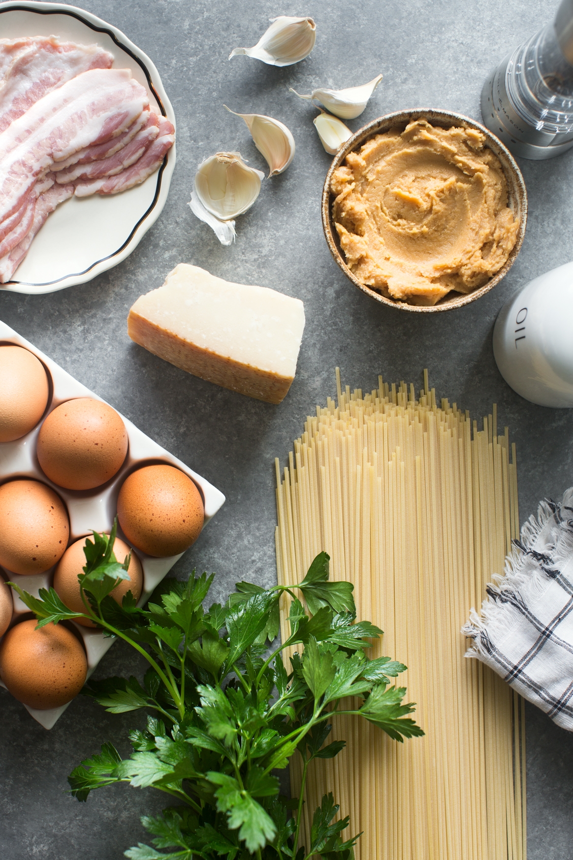 Miso Carbonara Ingredients