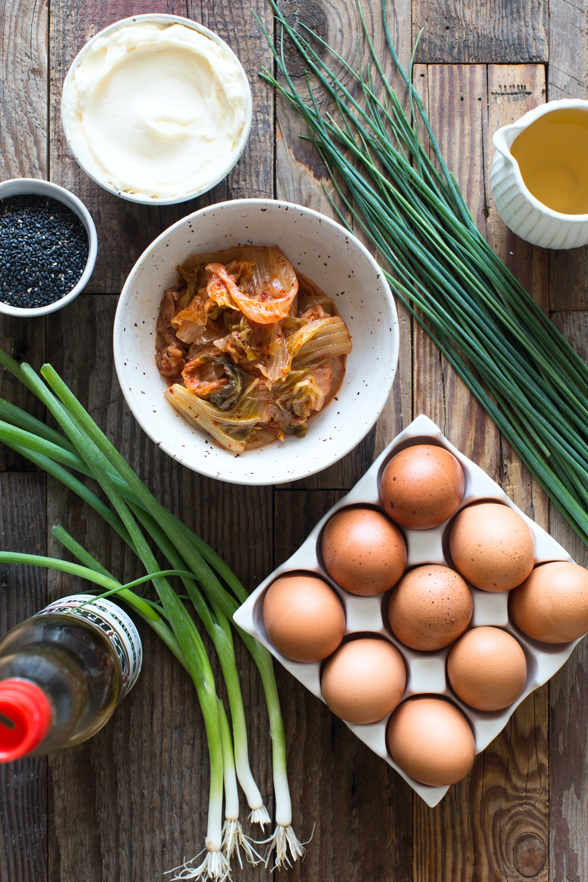 Toasted Sesame and Kimchi Deviled Eggs Ingredients