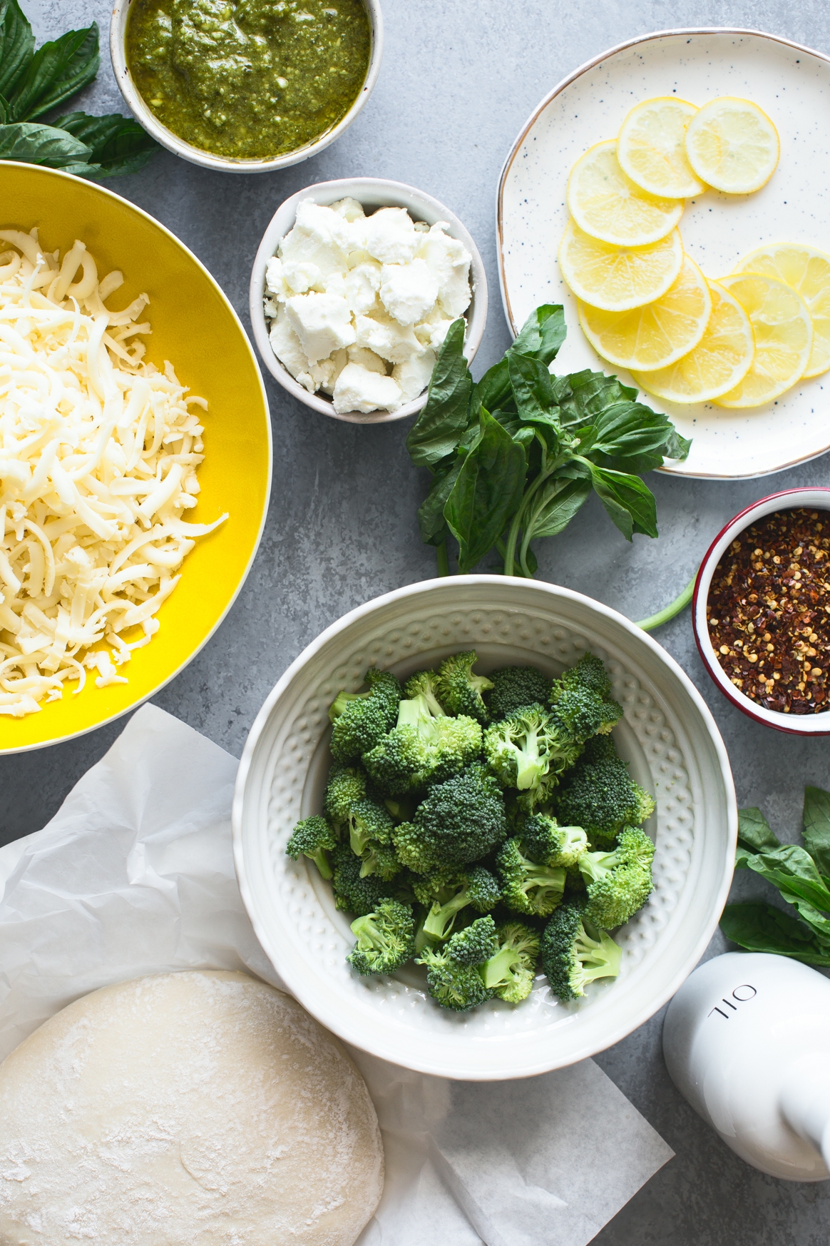 Lemon Roasted Broccoli Pizza Ingredients