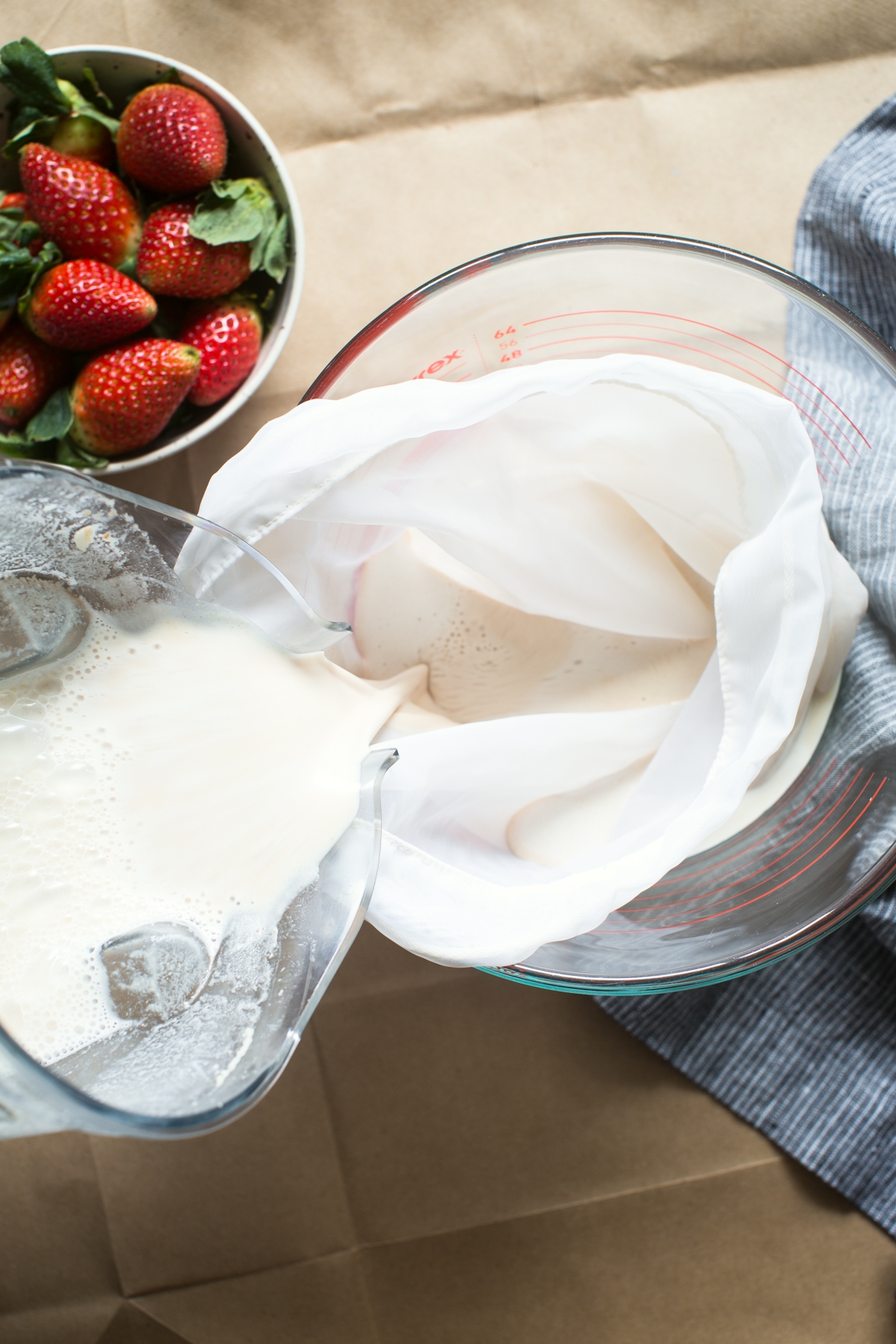 Straining Horchata