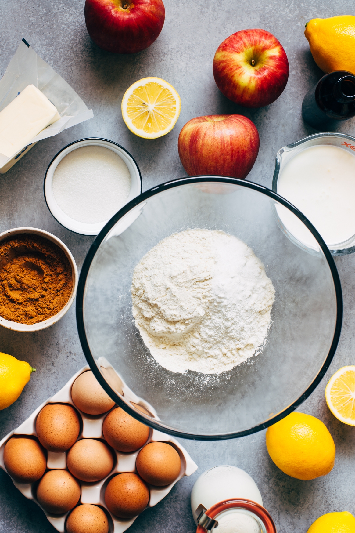 Cinnamon Pancakes with Apples and Meyer Lemon Whipped Cream Ingredients