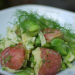 Potato salad with fava beans and fennel