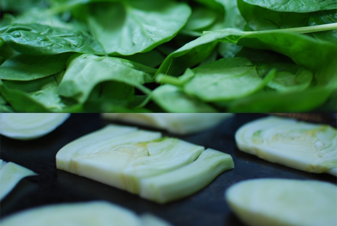 Warm Spinach Salad with Cherry Pancetta Vinaigrette