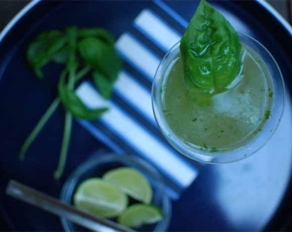 Summer Cocktails - Cucumber Lime Basil Martini