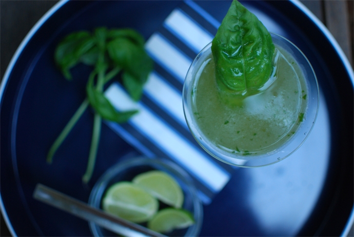 Summer Cocktails - Cucumber Lime Basil Martini