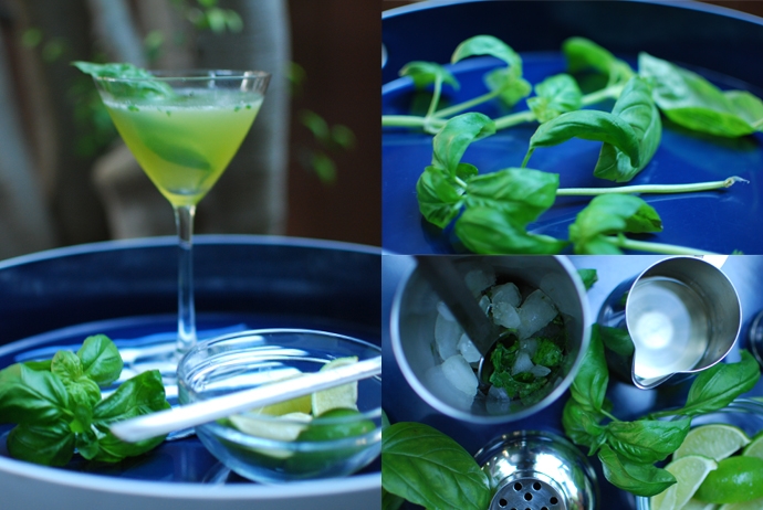 Summer Cocktails - Cucumber Lime Basil Martini