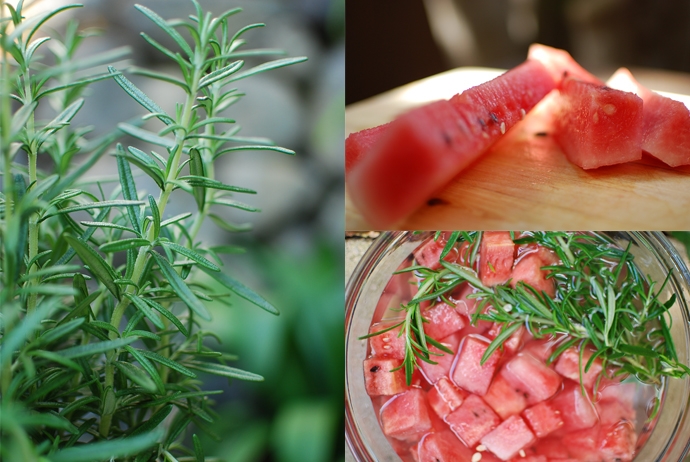 Watermelon rosemary infused vodka