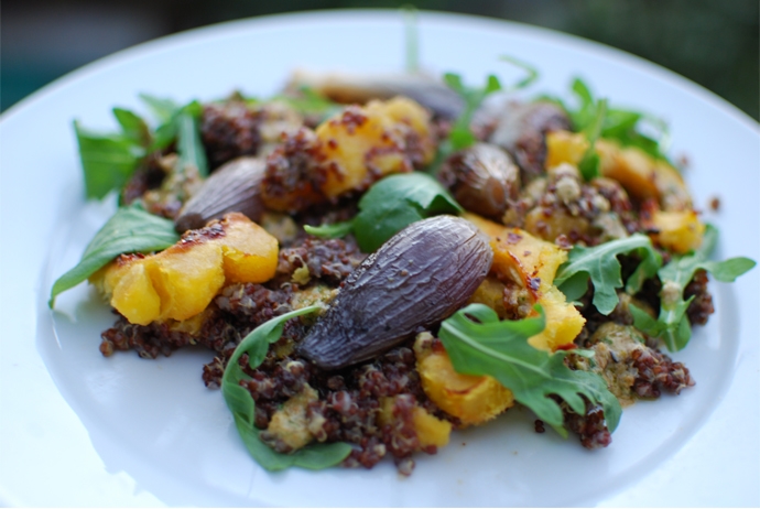 Red Quinoa and Roasted Acorn Squash Salad