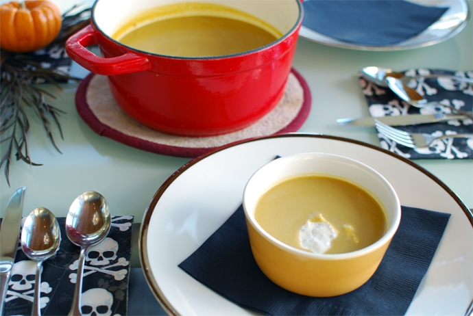 Spicy Pumpkin Soup with Toasted Cumin Crema