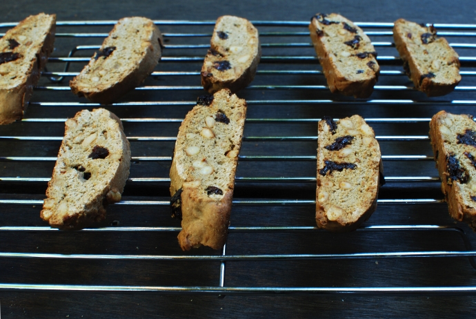 Tart Cherry and Pine Nut Biscotti